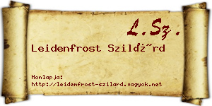 Leidenfrost Szilárd névjegykártya